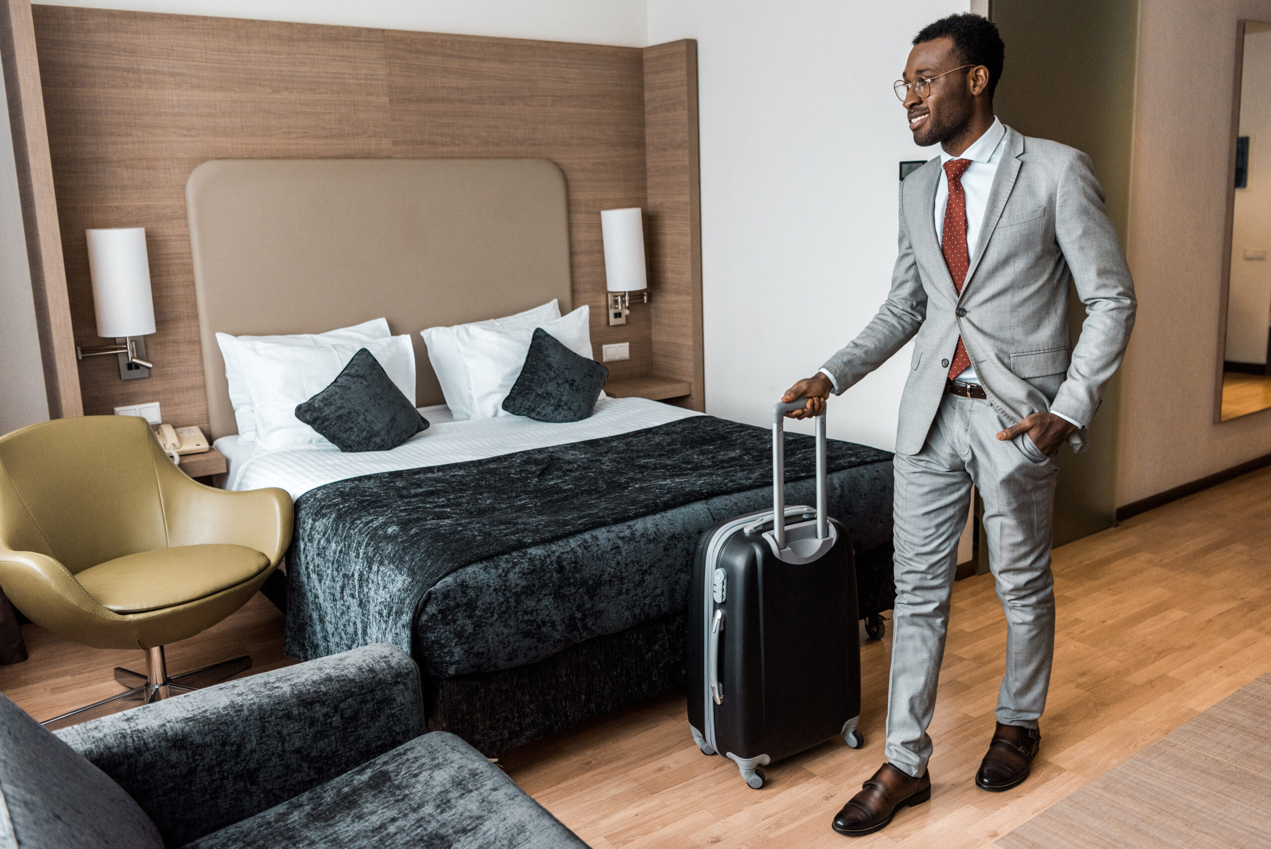 Business Man in Hotel Room