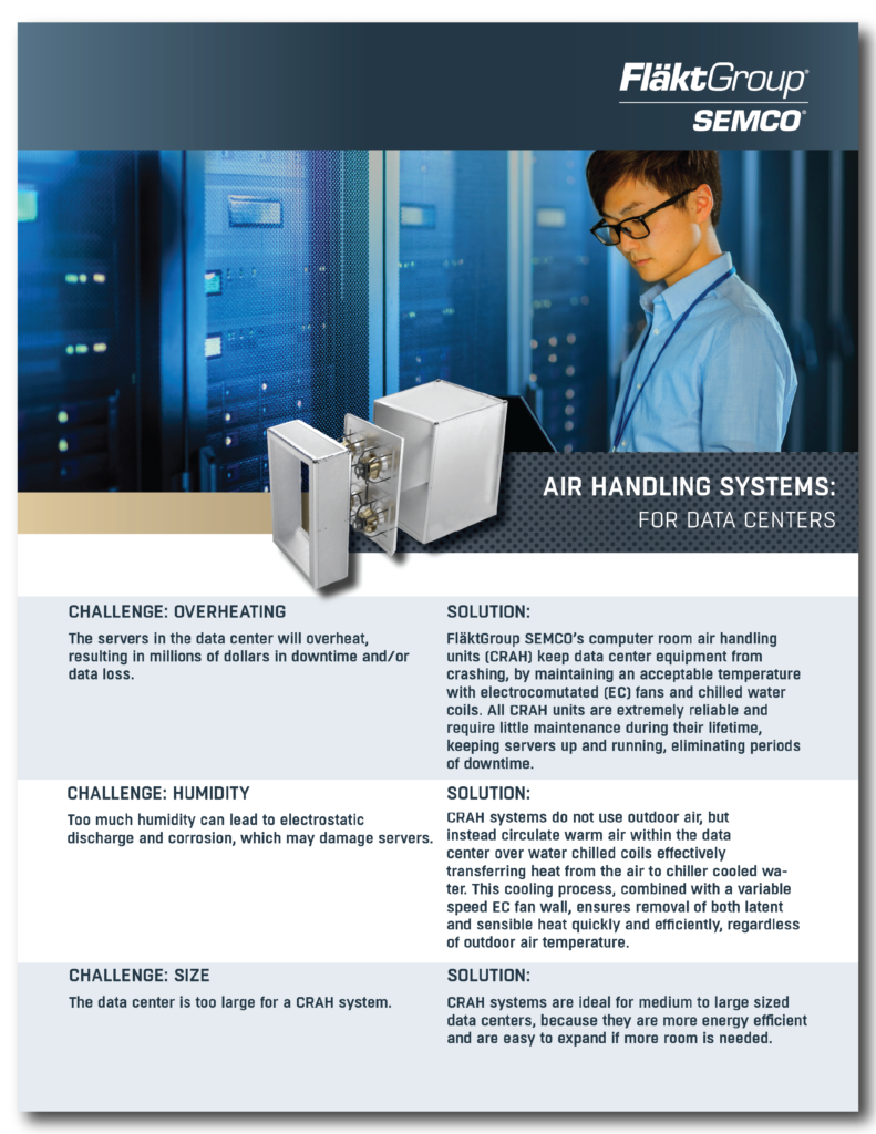 Data Center Air Handling Unit Cut Sheet