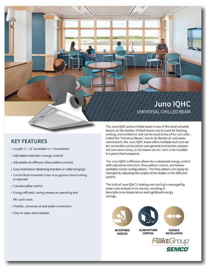 Juno IQHC Chilled Beam - Cutsheet