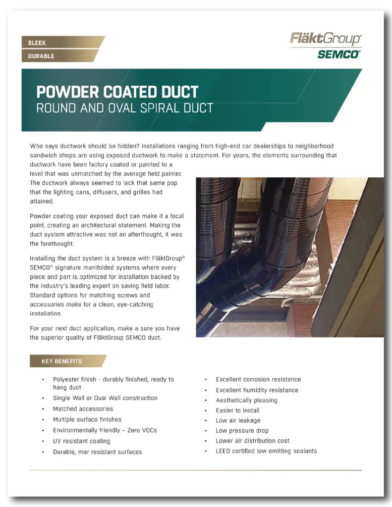 Powder Coated Duct Features and Benefits