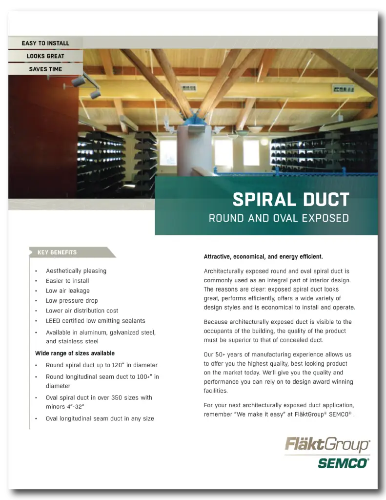 Spiral and Oval Duct Cutsheet